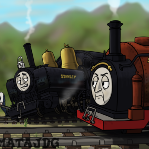 A reimagining of an illustration from the book "Duke the Lost Engine".