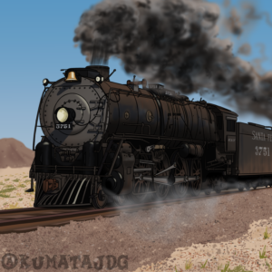 A commission of Santa Fe 3751 pulling the 'Grand Canyon Limited'.