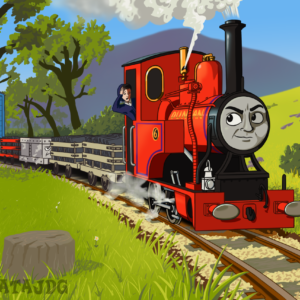 An illustration commissioned for a Railway Series-style fan story.