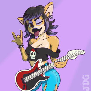A commission of a fan character "Zoey Bandicoot".